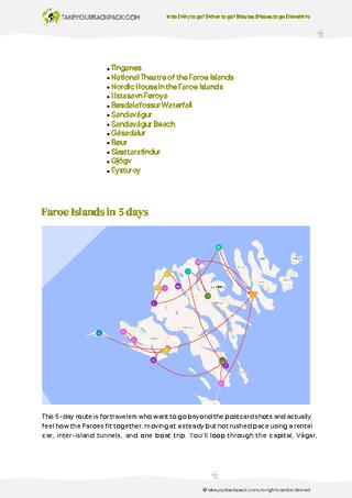 example page 2 from our offline Travel Guide for Faroe Islands